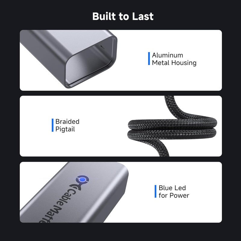 CableMatters محول USB C إلى Ethernet بسرعة 5Gb، سرعة شبكة 5 جيجابت، محول USB C إلى Ethernet متوافق مع USB4، Thunderbolt 4/5، توصيل وتشغيل لجهاز MacBook، الكمبيوتر المحمول، وأجهزة USBC - Image 5